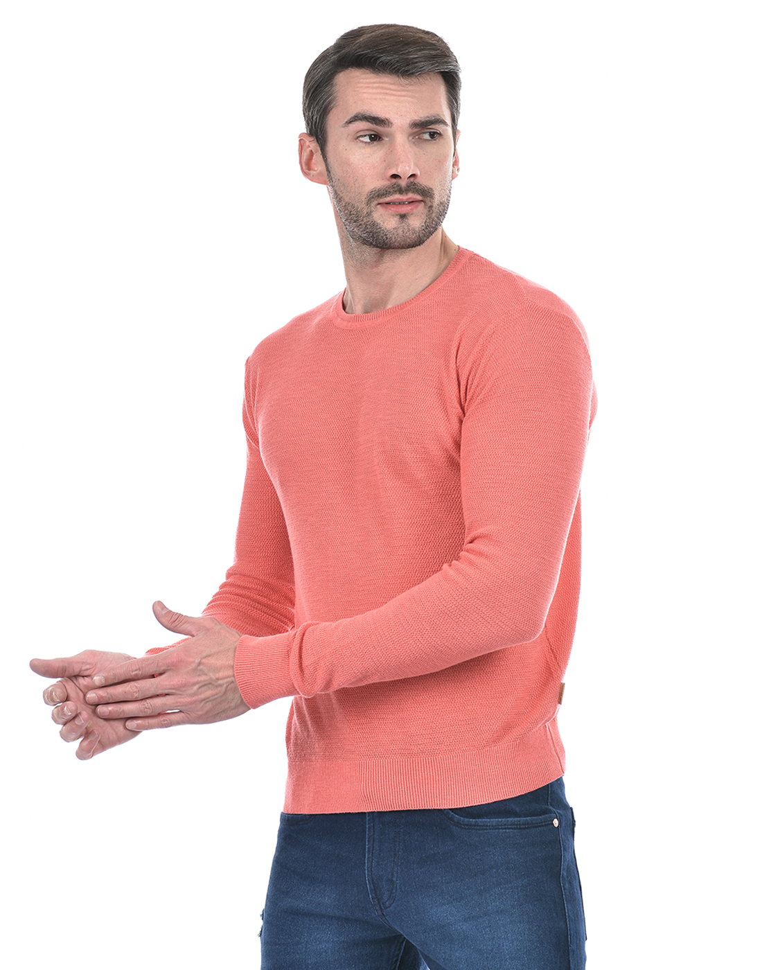 Numero Uno Men Solid Orange Sweater